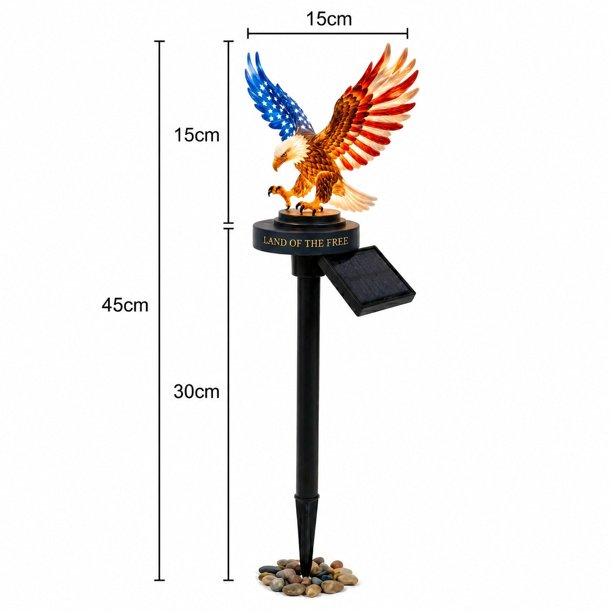 Solar Eagle Garden Light β A Glowing Tribute to American Freedom
