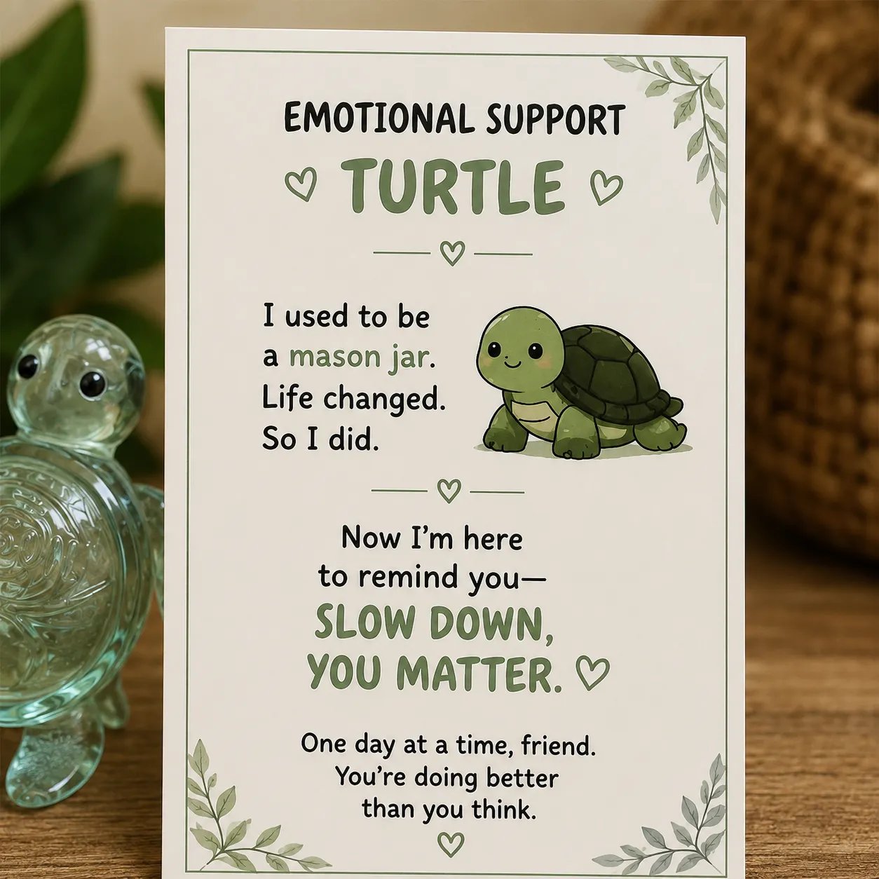 Emotional Support GlassAnimal Gift Set | 7 MeaningfulDesigns with EncouragementCard & Gift-Ready Packaging