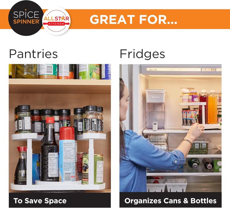 Shewater™ Stow-n-Spin 2-Tier Spice Rack Organizer