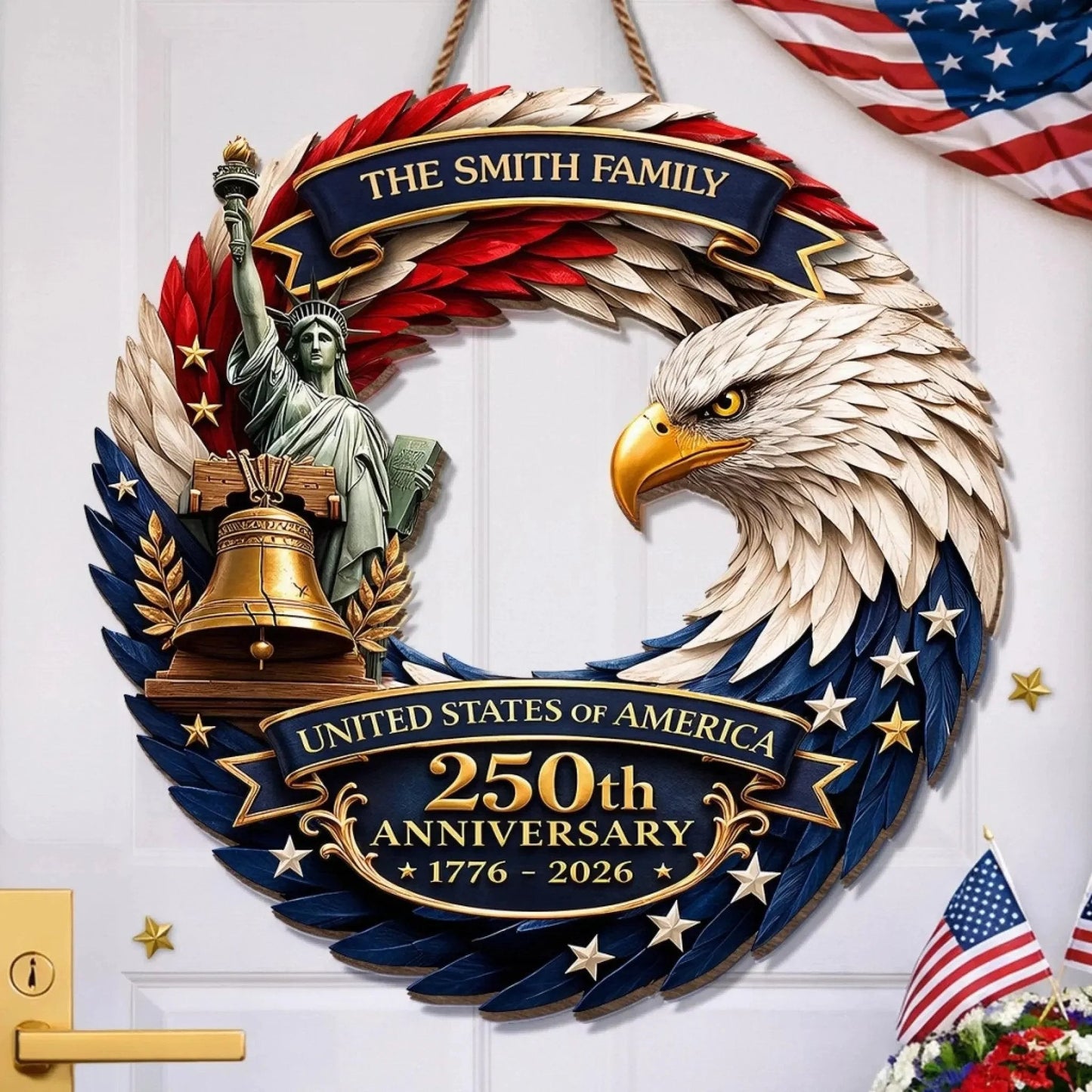 Honor 250 Years Of American Sacrifice And Freedom—Glosritystore Brave Wings Wreath For Your Door