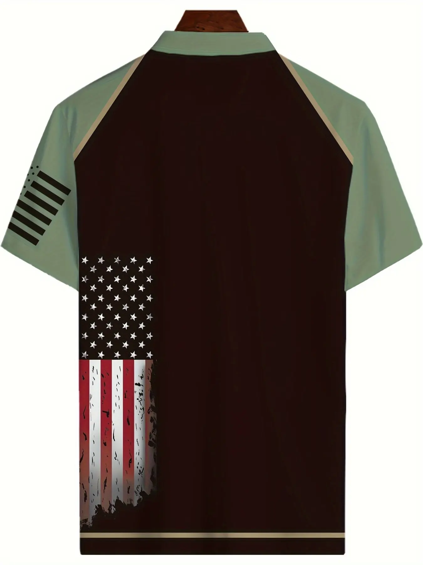Men's American Flag Print Breathable Short Sleeve Shirt