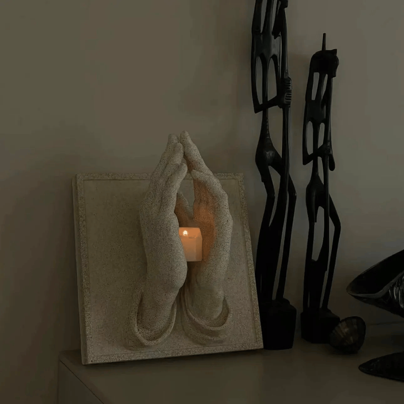 ✝️🙏"Hands of Faith" Praying Hands Wall Sconce & Candle Holder | Christian Home Decor💖