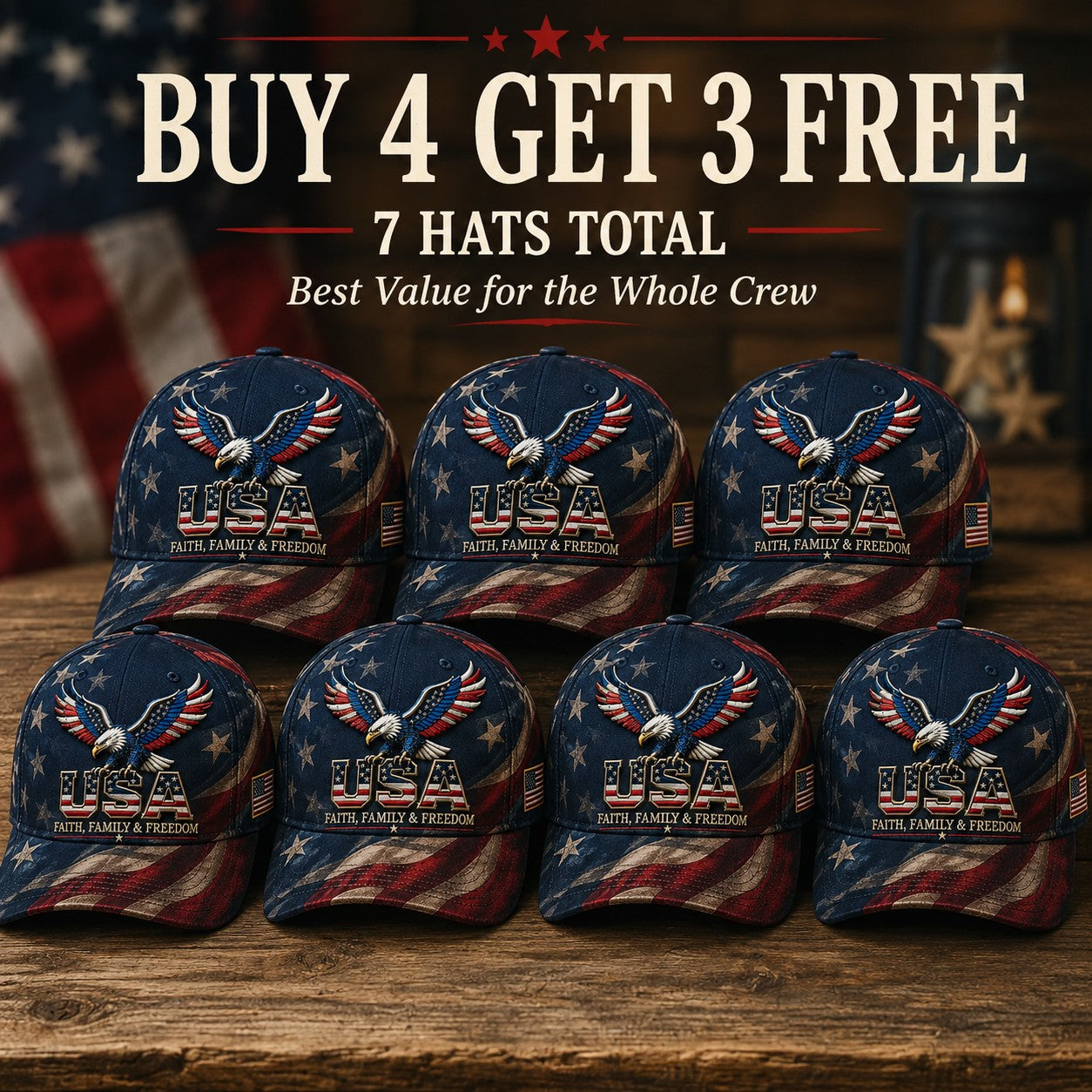 Father's Day 49% OFF - USA Faith, Family & Freedom Cap