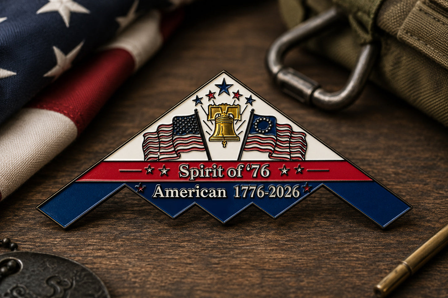 🔥Last Day 66% Off - Spirit of ’76 B-2 Stealth Bomber Challenge Coin – 250th Anniversary Patriotic Collectible