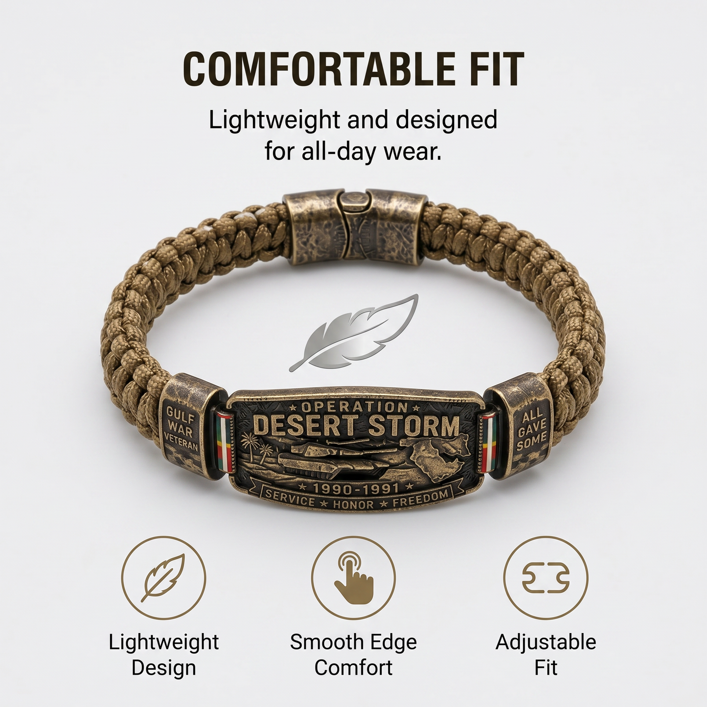 🇺🇸 Last Day Promo: 65% OFF 🎖️Operation Desert Storm Veteran Paracord Bracelet