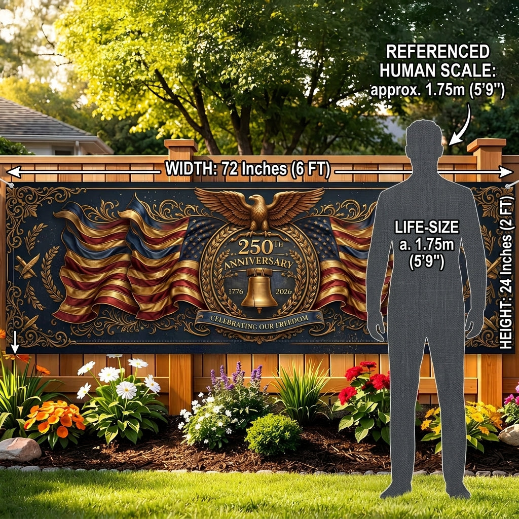 Premium USA 250th Anniversary Yard Banner | Historic 1776-2026 Patriotic Outdoor Decor 🇺🇸🦅