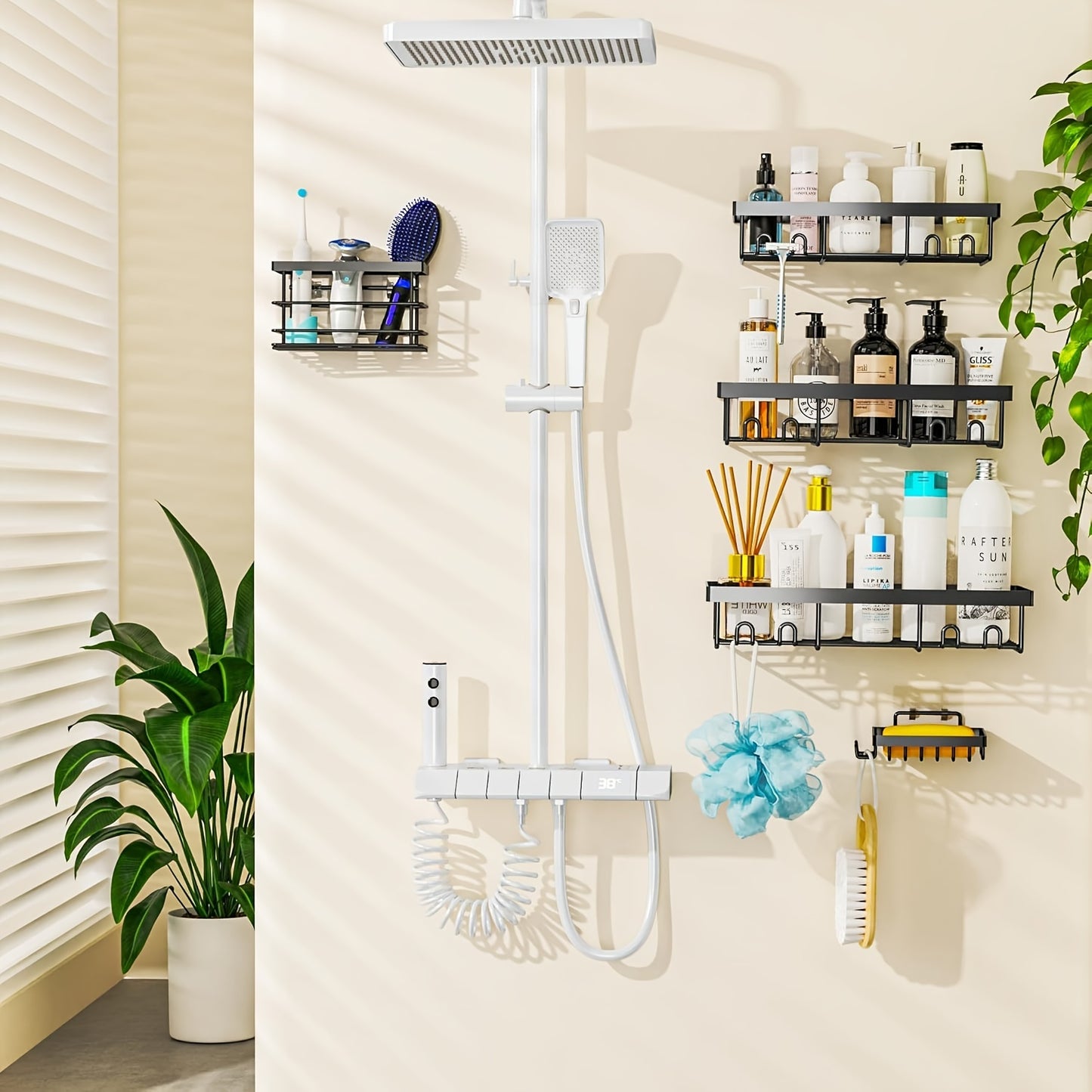 Instant Bathroom Storage — No Drills Needed