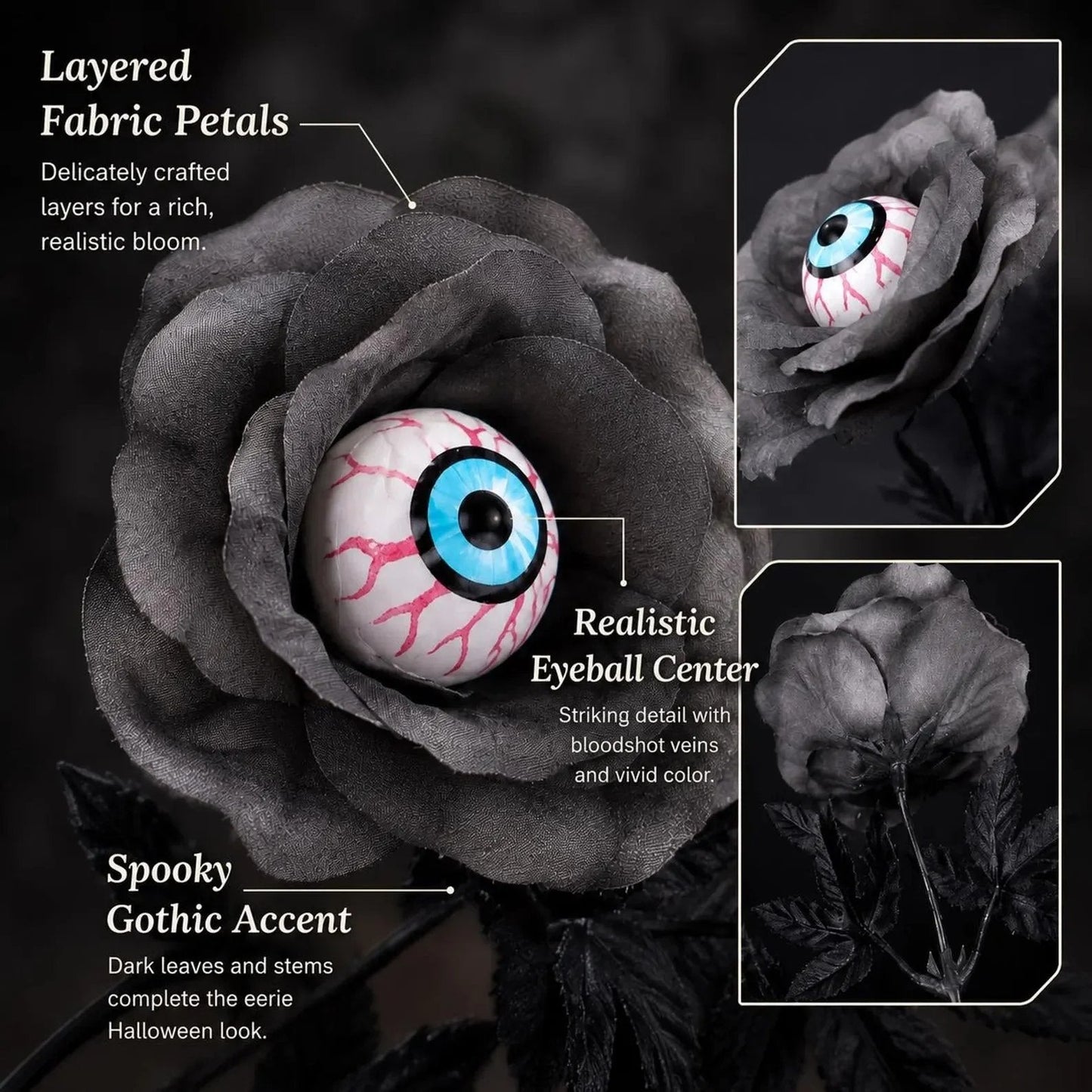 👁️✨ Dark Gothic Rose Decor – A Spooky Halloween Statement Piece for Your Home