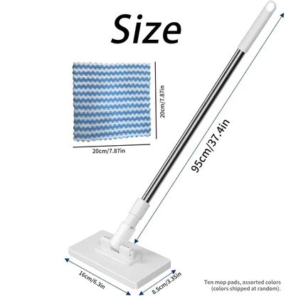No-Wash Disposable Mop – Hands-Free, Dry & Wet Multi-Surface Cleaner with 10 Pads