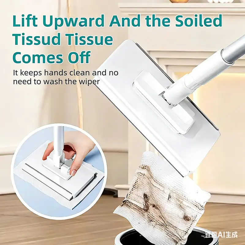 No-Wash Disposable Mop – Hands-Free, Dry & Wet Multi-Surface Cleaner with 10 Pads