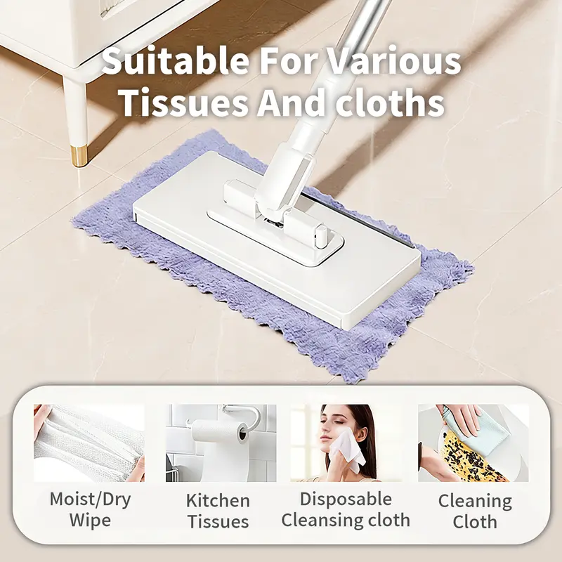 No-Wash Disposable Mop – Hands-Free, Dry & Wet Multi-Surface Cleaner with 10 Pads