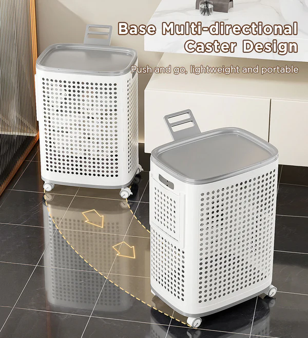 Shewater Rolling Laundry Basket with Wheels
