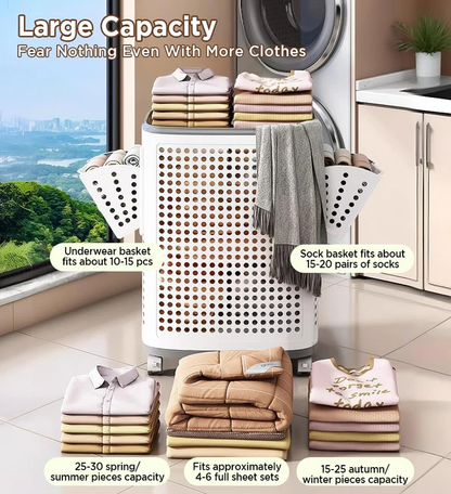 Shewater Rolling Laundry Basket with Wheels