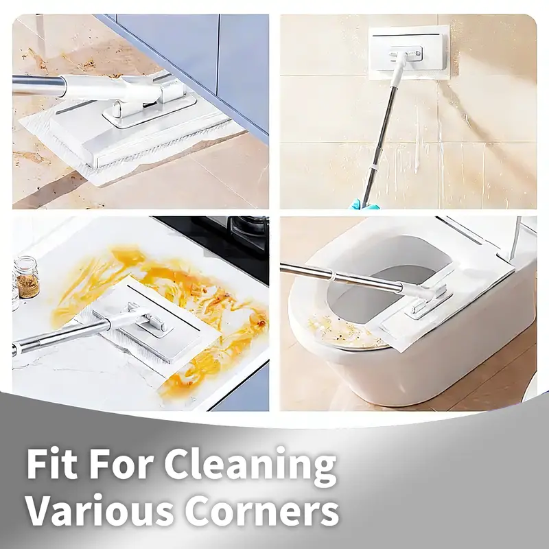 No-Wash Disposable Mop – Hands-Free, Dry & Wet Multi-Surface Cleaner with 10 Pads