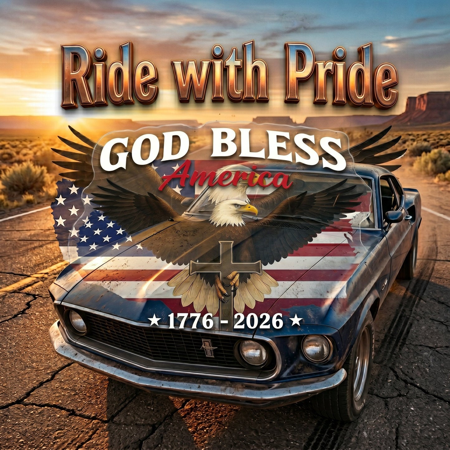 🦅 God Bless America: 2026 Semicentennial Sticker