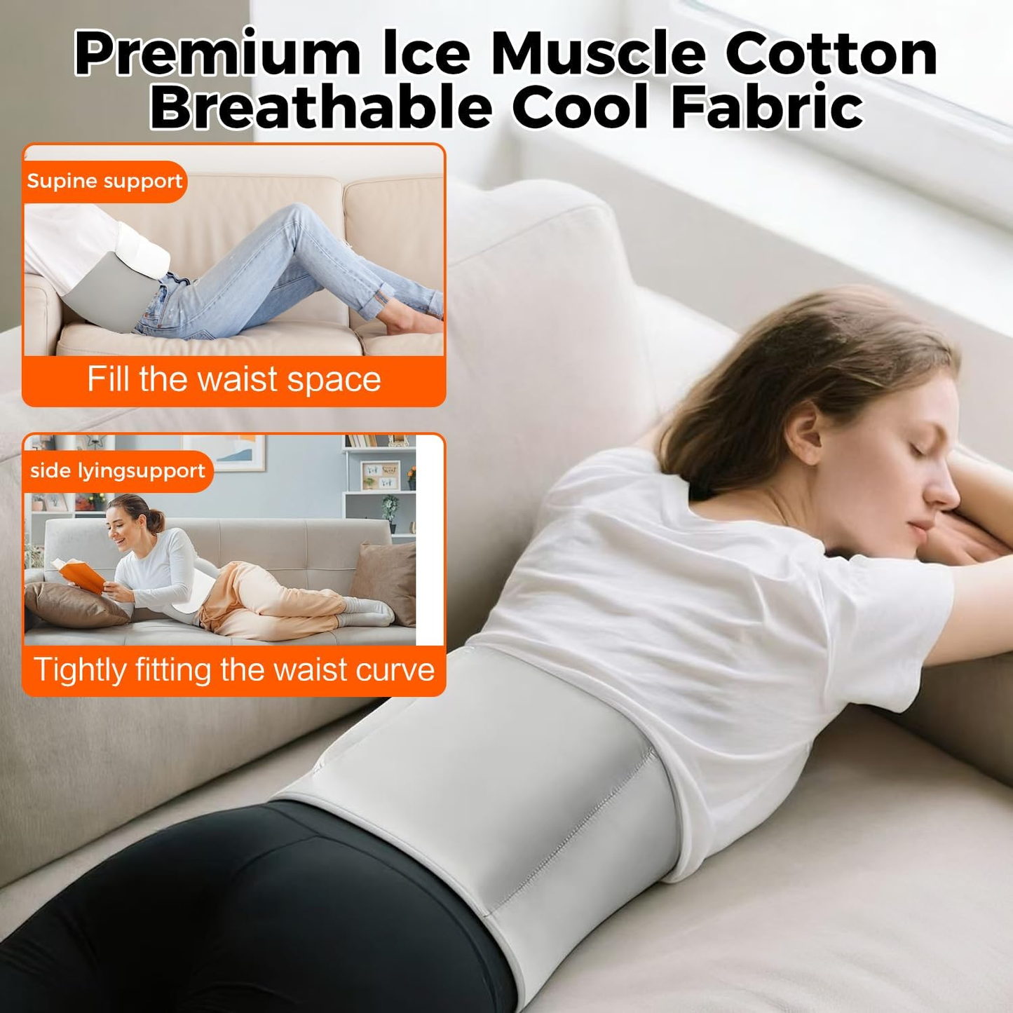 Lumbar Support Pillow – Premium Ergonomic Waist Cushion for Sleeping, Working & Driving Comfort