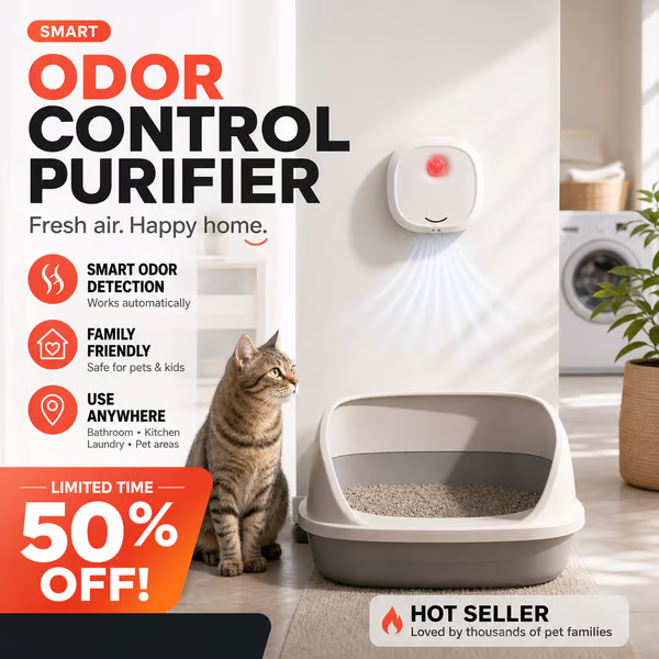 🔥Limited Time 49% OFF! 🌬️Say goodbye to unpleasant odors with it! Smart Quiet Pet Odor Eliminator