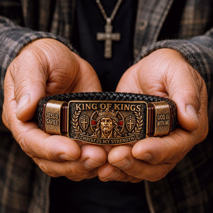 ✝ King of Kings Faith Bracelet – Adjustable Christian Wristband Gift