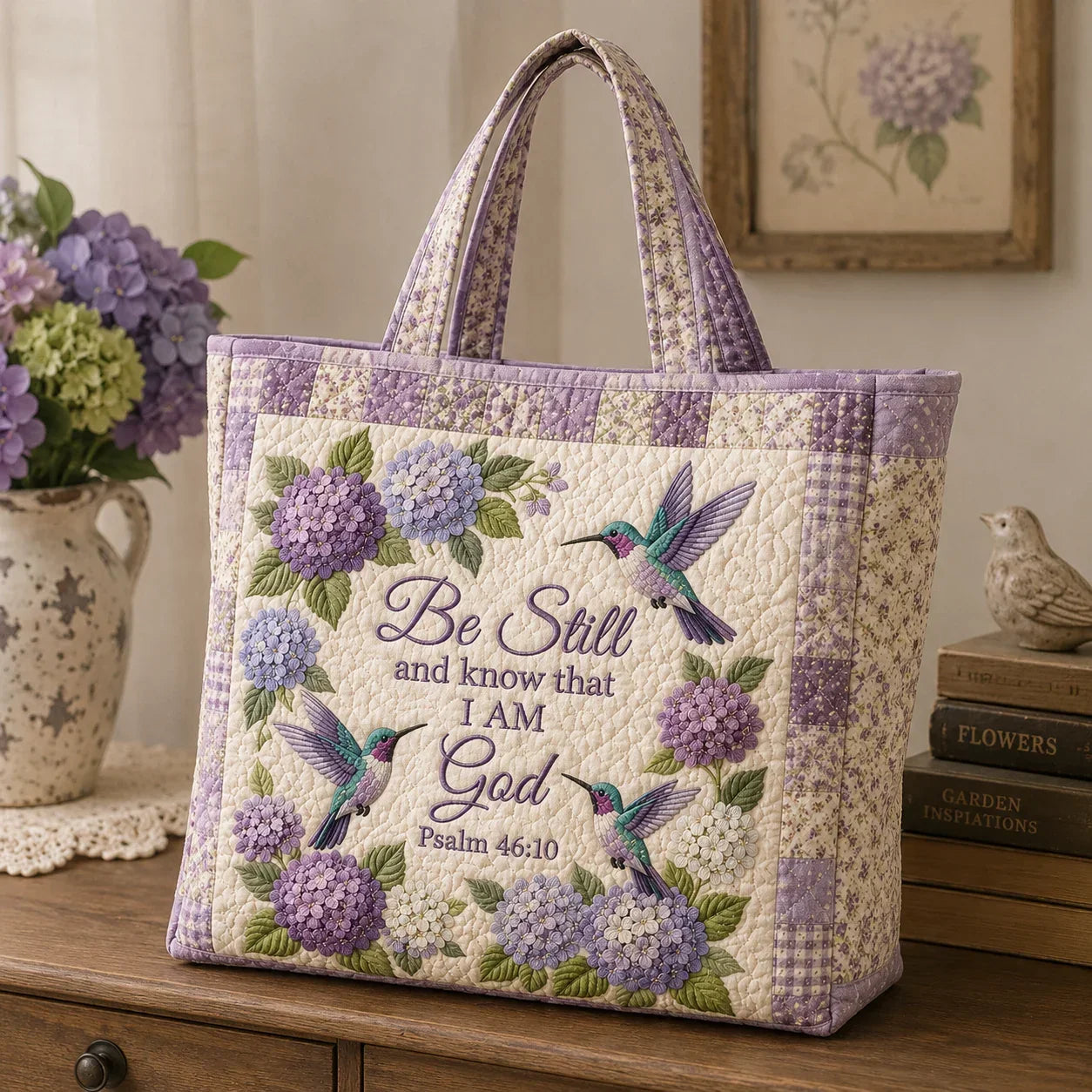 Hydrangea Hummingbird Faith Bag