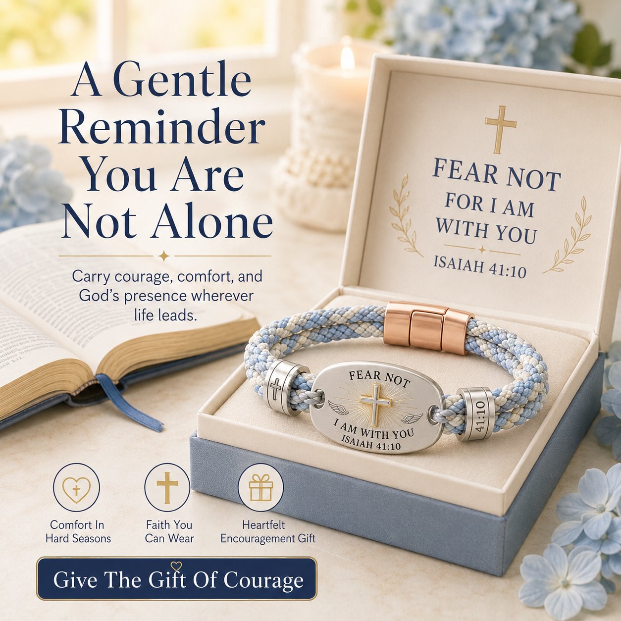 🔥 LAST DAY 49% OFF – ✝️ Christian Scripture Faith Bracelet Collection | 6 Meaningful Bible Verse Designs with Raised Gold Cross, Magnetic Clasp & Matching Gift Box 💗✨