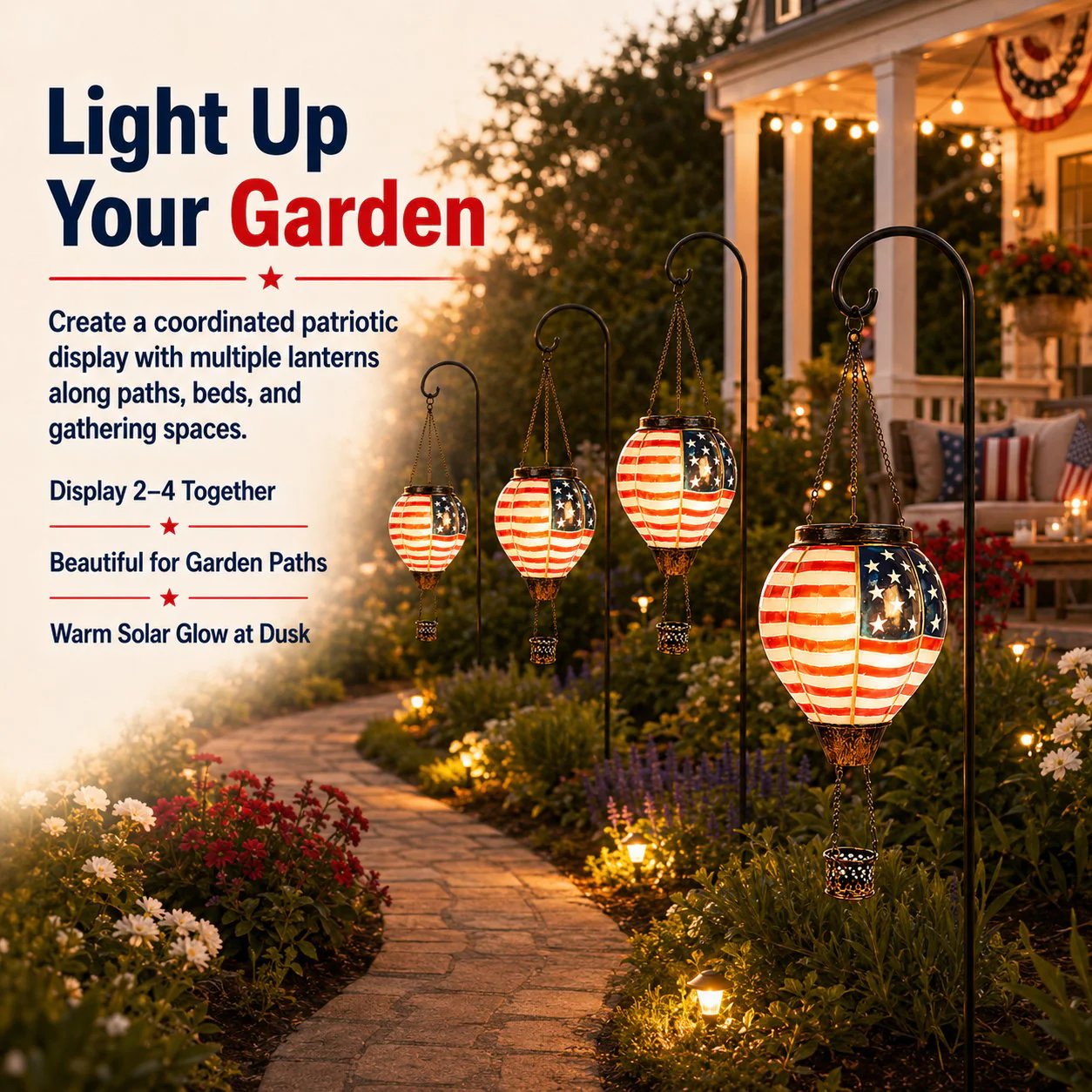 🎆 250th Anniversary Solar Hot Air Balloon Lantern | Patriotic Edition