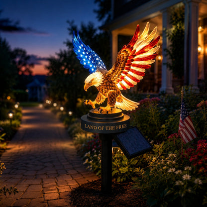 Solar Eagle Garden Light – A Glowing Tribute to American Freedom