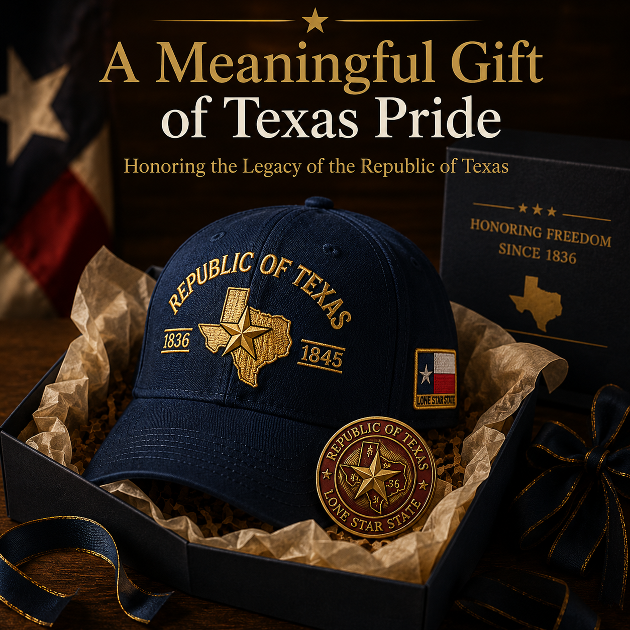🔥Republic of Texas Cap  🎁 Free Honor Coin With Every Cap Purchase