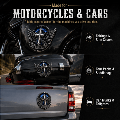Last Day Promo: 49% OFF! Ride By Faith Winged CrossMetal Emblem