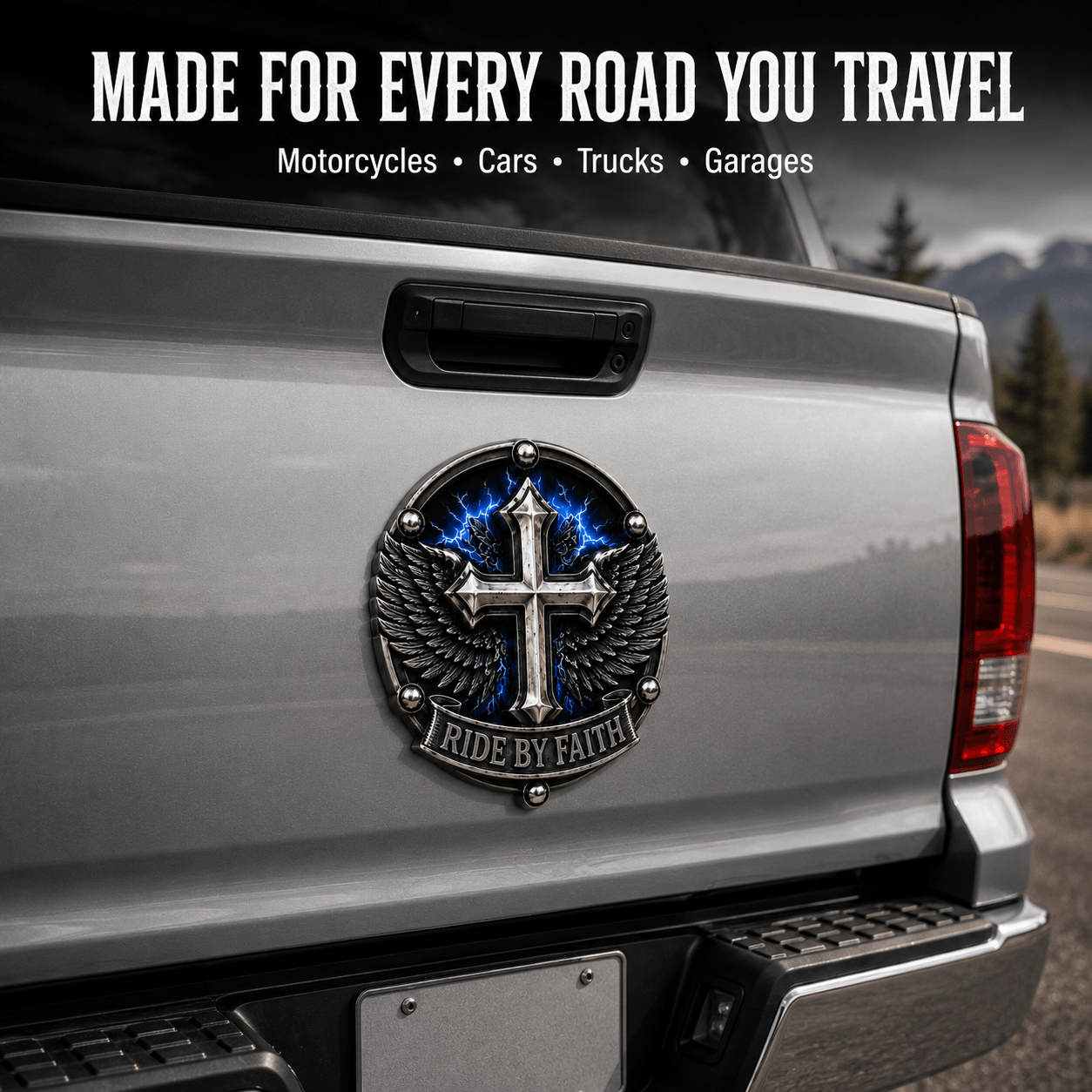 Last Day Promo: 49% OFF! Ride By Faith Winged CrossMetal Emblem