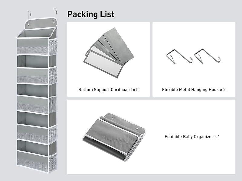 Over-the-Door Hanging Storage Organizer for Bedroom, Bathroom & Dorm