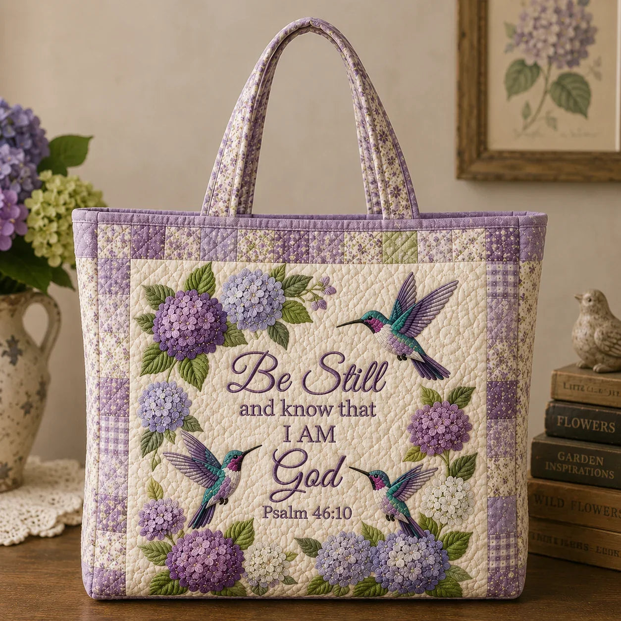 Hydrangea Hummingbird Faith Bag