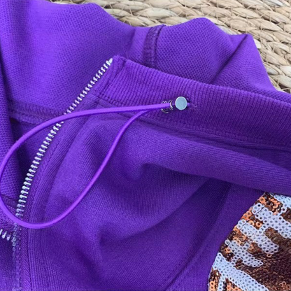 ‘Glam Kickoff’ Long Sleeve Zip Hoodie