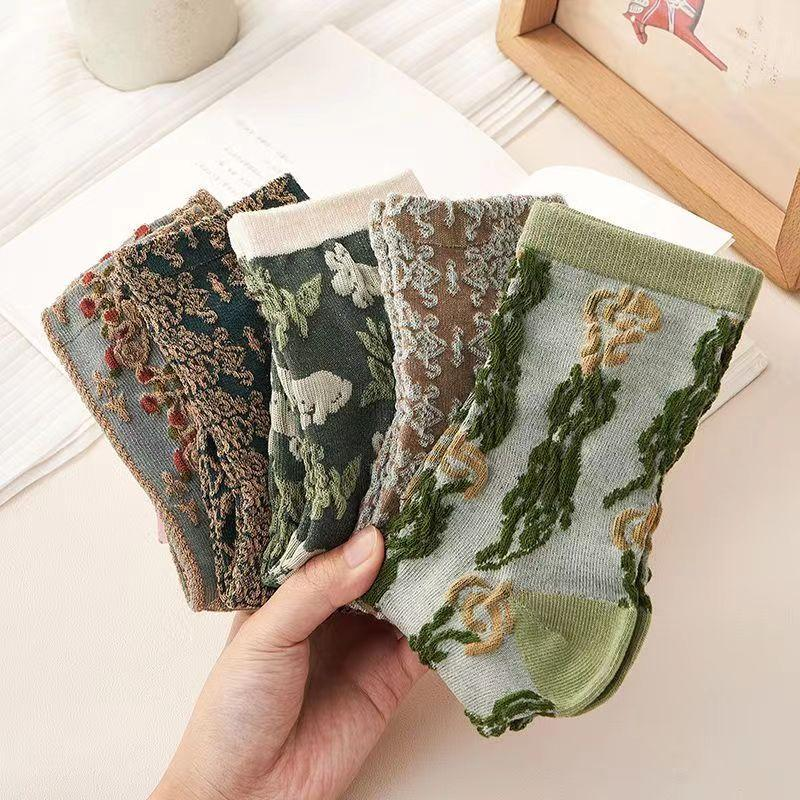 5 Pairs Womens Floral Socks