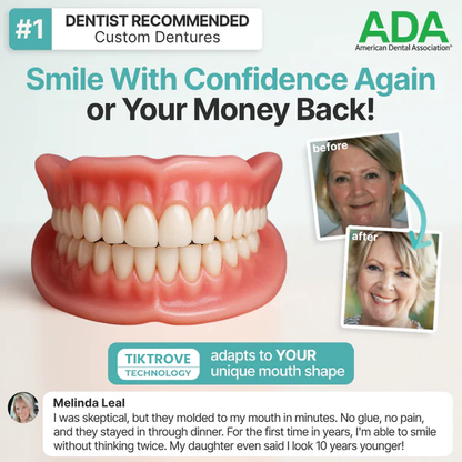 🦷  Fit Full Functional DenturesMake you more confident-Made in the USA & FDA-Certified