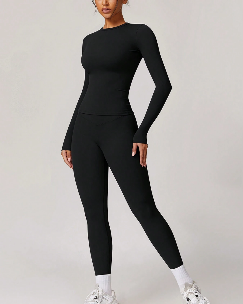 Women's Patchwork Two Piece Yoga Set High Stretch Activewear