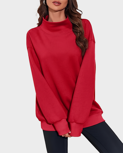 Women's Oversized Turtleneck Sweatshirt Casual Pullover Top