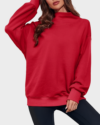 Women's Oversized Turtleneck Sweatshirt Casual Pullover Top