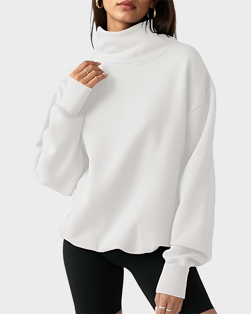 Women's Oversized Turtleneck Sweatshirt Casual Pullover Top