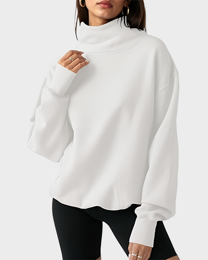 Women's Oversized Turtleneck Sweatshirt Casual Pullover Top