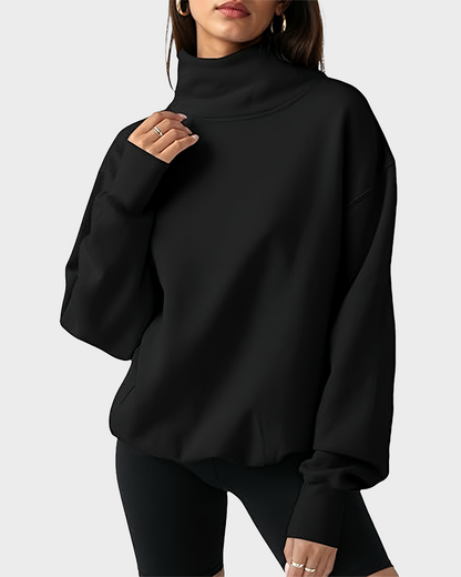 Women's Oversized Turtleneck Sweatshirt Casual Pullover Top
