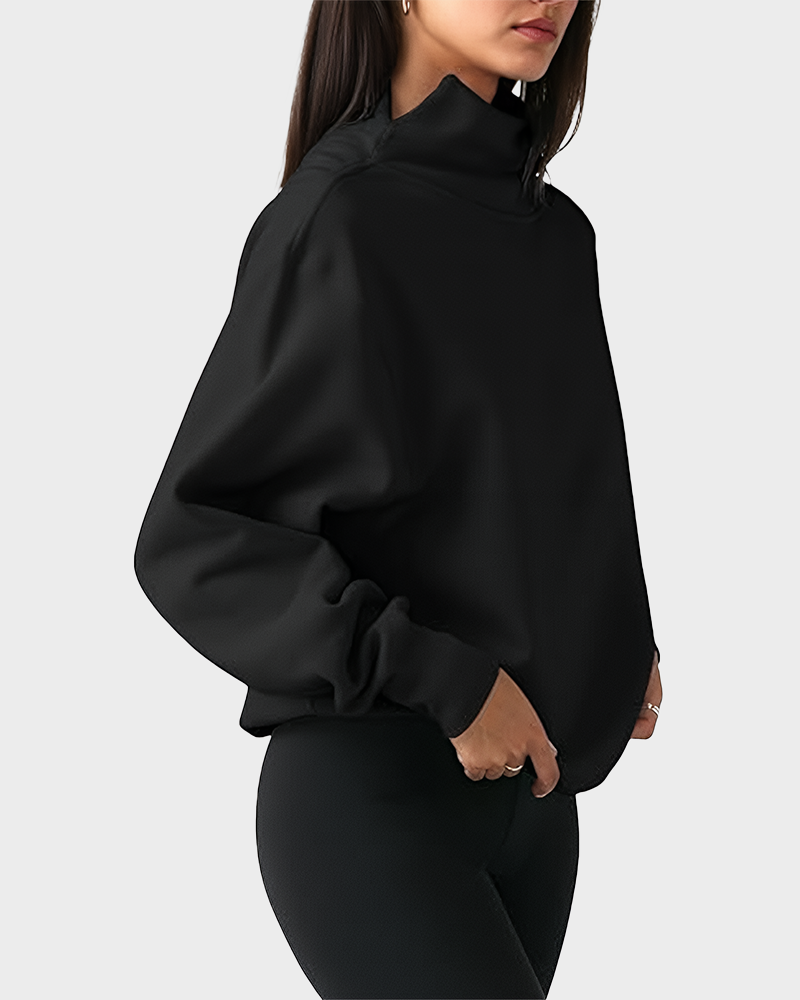 Women's Oversized Turtleneck Sweatshirt Casual Pullover Top
