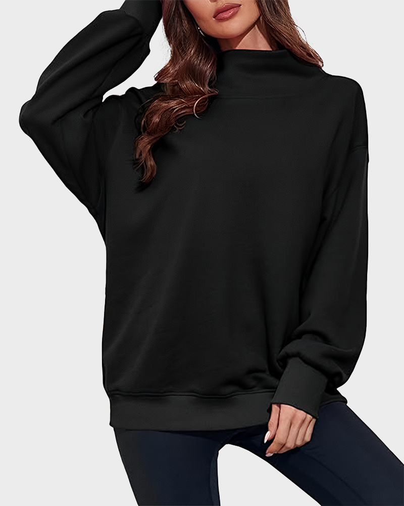 Women's Oversized Turtleneck Sweatshirt Casual Pullover Top