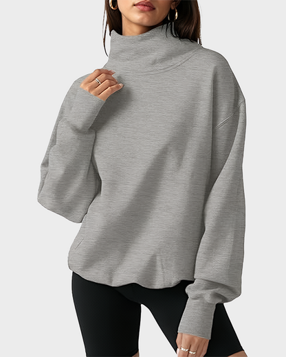 Women's Oversized Turtleneck Sweatshirt Casual Pullover Top