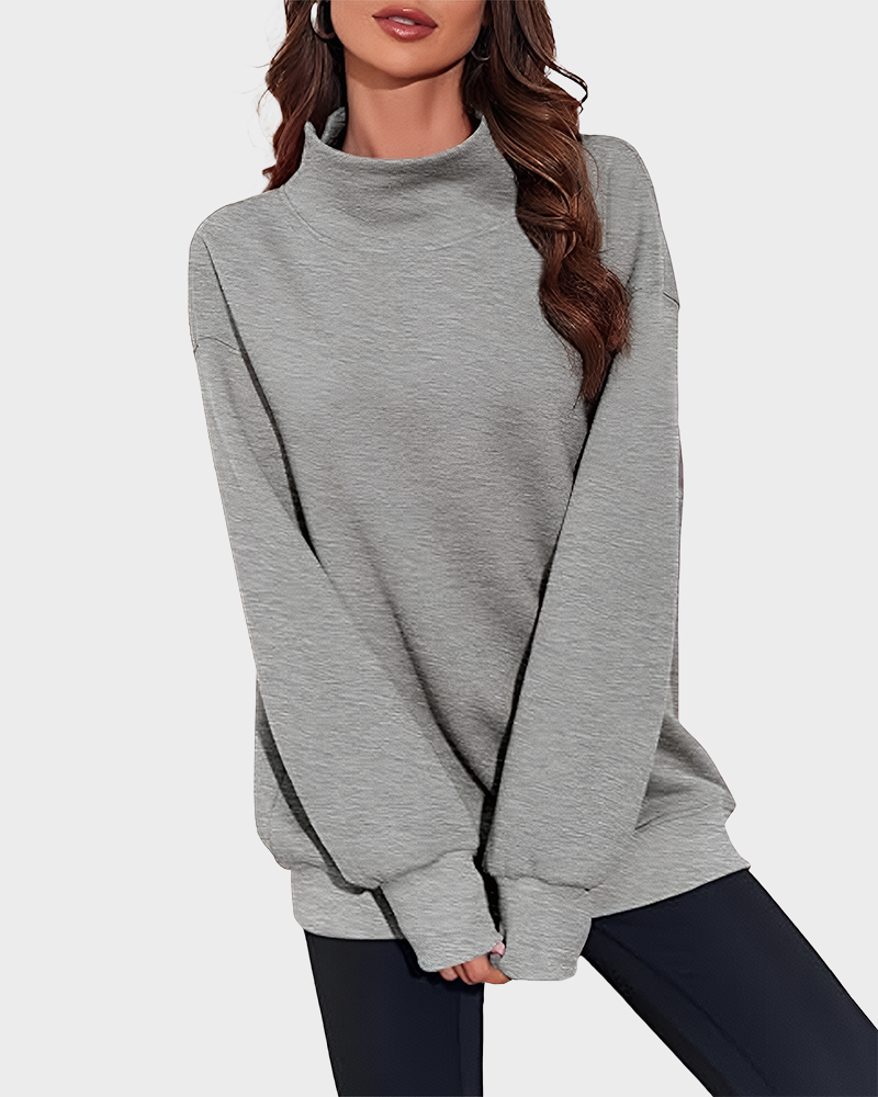 Women's Oversized Turtleneck Sweatshirt Casual Pullover Top