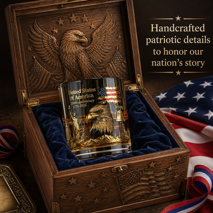 250th Anniversary American Patriotic Whiskey Glass 1776-2026