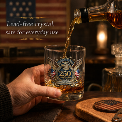250th Anniversary American Patriotic Whiskey Glass 1776-2026