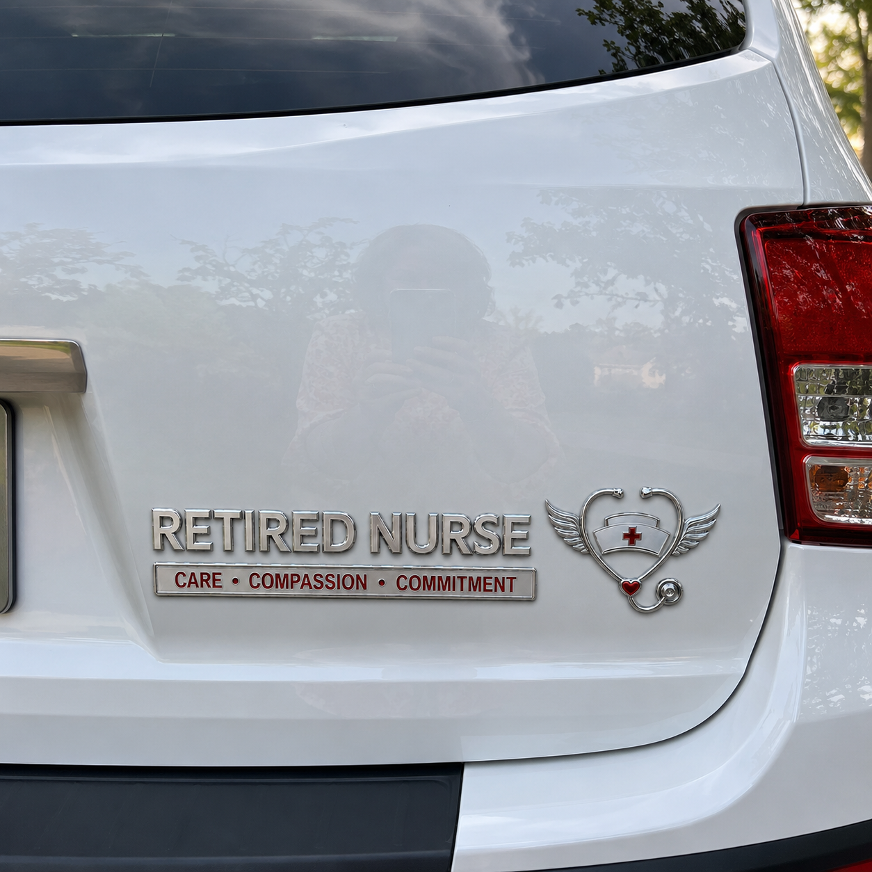 ❤ Retired Nurse Care Compassion Commitment Metal Car Emblem Badge