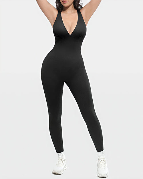 Deep V Tummy Control Sculpting Jumpsuit