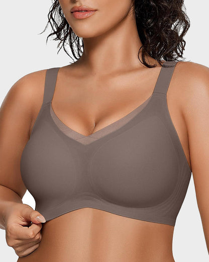 Womens Wireless Bras V Mesh Comfortable Bralette Supportive-