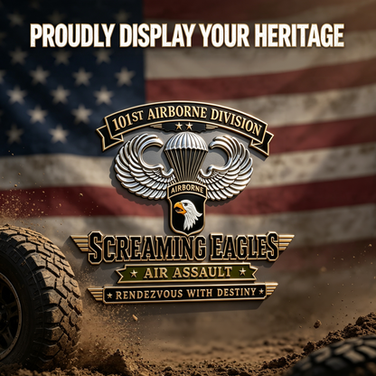101st Airborne Division Screaming Eagles Metal Car Emblem